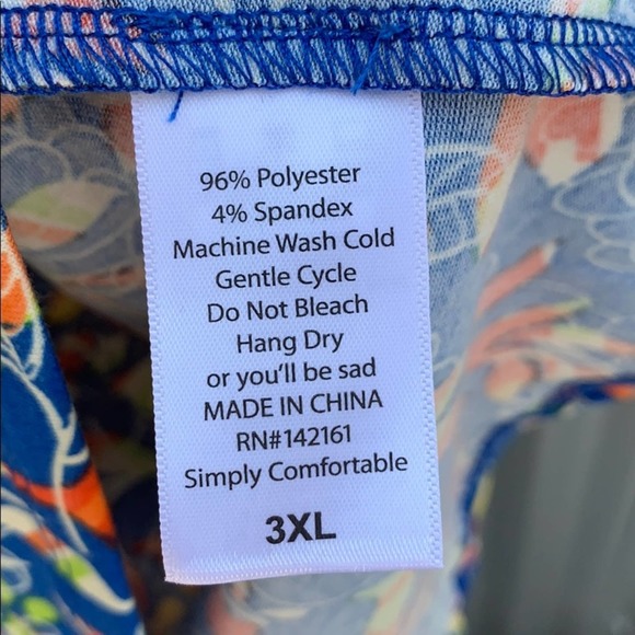 NWT Lularoe Julia Blue Print Day Dress 3XL - Picture 3 of 8